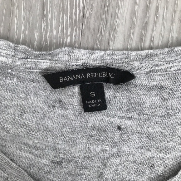 BANANA REPUBLIC WOMENS SHIRT 100% LINEN GRAY TIE FRONT SMALL - Picture 4 of 9